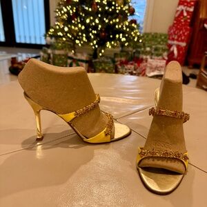 Giuseppe Zanotti Women's Yellow Crystal Embellished Heels - Size 36